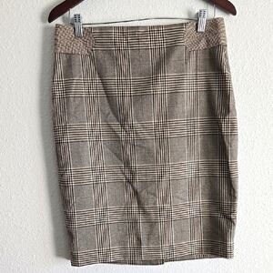The Limited Classic Plaid Brown Pencil Skirt Collegiate Academia Clueless Preppy